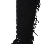 Colors of California Stivale in Pelle con Frange HC.YI01, Damen Fashion Stiefel, Schwarz (BLA), EU 39