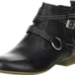 BULLBOXER Damen Ankle Boots Leder schwarz, Größe:37;Farbe:Schwarz
