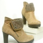 Warme Tamaris TREND Leder Stiefelette truffle / beige Gr. 36