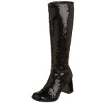 Bordello Stiefel mit Pailletten Spectacul-300SQ US 14