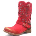 Seaside Sommer Boots Leder Stiefel Halbstiefel Stiefeletten #2762660A, Schuhgröße:41;Farbe:Coral