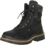 KLONDIKE Damen Winterstiefel Snowboots Leder, Größe:39;Farbe:Schwarz