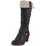 Rieker Anna 91052-00, Damen Stiefel, Schwarz (schwarz/havanna/beige 00), EU 40