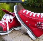 Canvas Stiefel Jacky rot braun rot Vintage