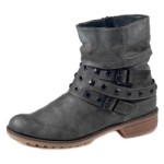 Rieker Damen Stiefel/Stiefelette Baltimore, RV, 100% Schurwollfutter, ca 17 cm Schafthöhe, in Peggy basalt, Größe 37.0, Artikelnummer EH480518