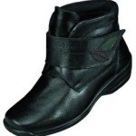 DocComfort Damen Stiefel/Stiefelette Nappaleder, Fleecefutter 100% Polyester, herausnehmbares in schwarz/braun/olive Weite K, Größe 4.5, Artikelnummer EH480670